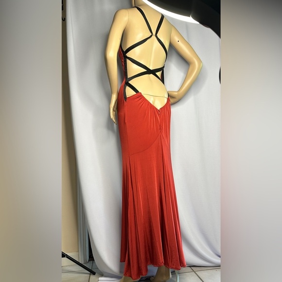 Bebe Special Sexy Strappy Back Red Maxi Flowing Goddess Dress see text for deets - Picture 7 of 8